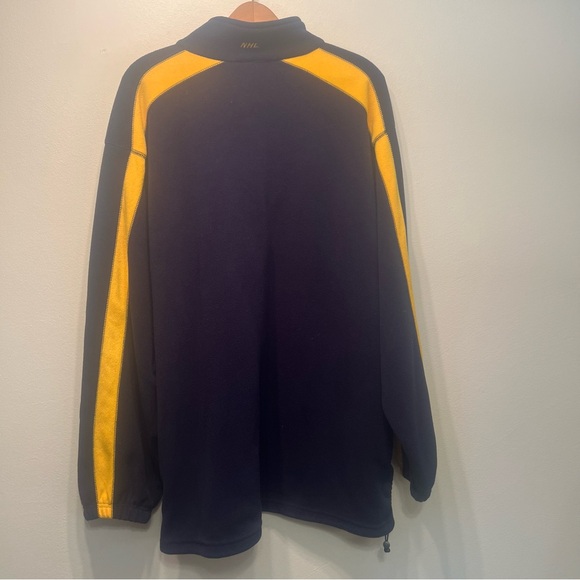 NHL St.Louis Blues Quarter Zip Size 2XL (No Tag) Logo Blue Yellow Fleece Pockets - Picture 7 of 11